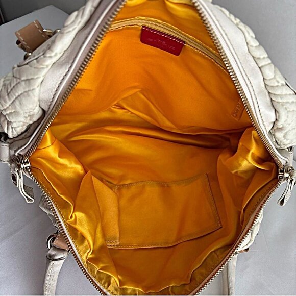 Etro Milano rare Quilted Beige Handbag Leather Trim 1B896-2198 Authentic - Picture 10 of 16